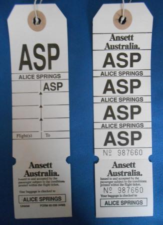 (image for) Ansett Australia. DESTINATION BAGGAGE TAG